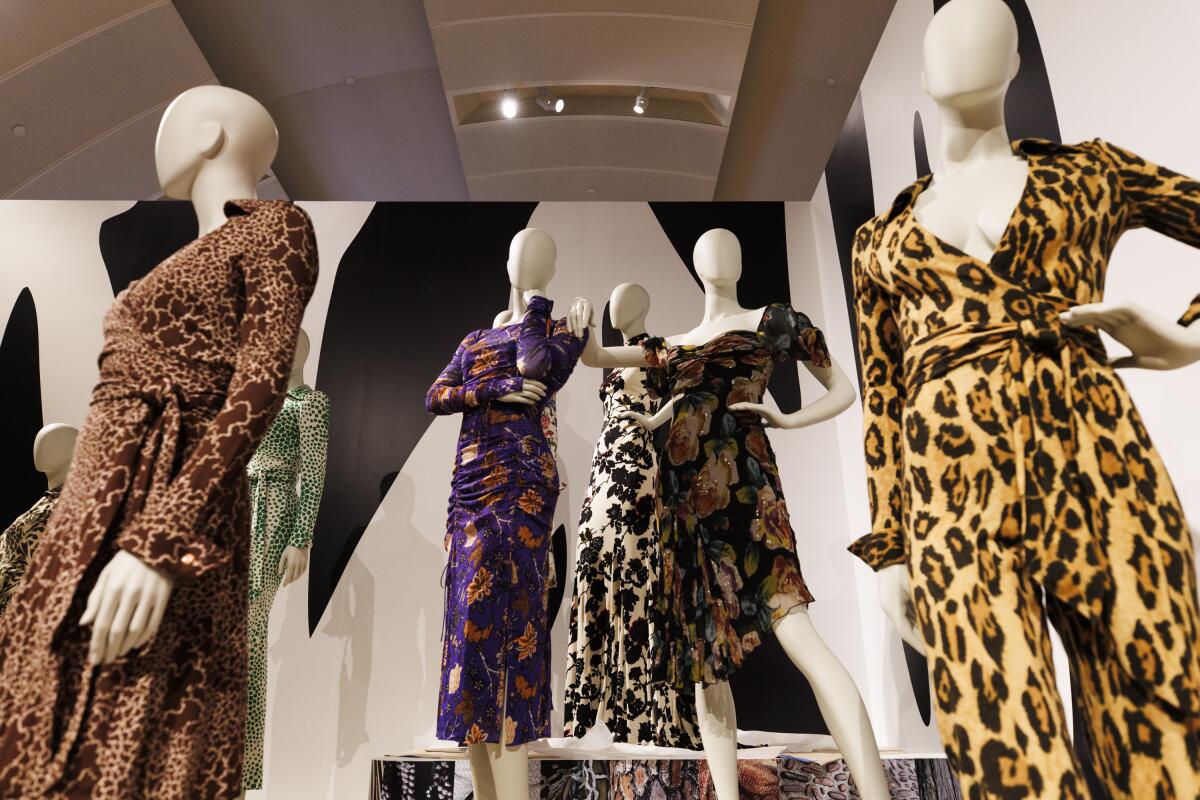 Diane von Furstenberg's dresses are on display at the Skirball Cultural Center.