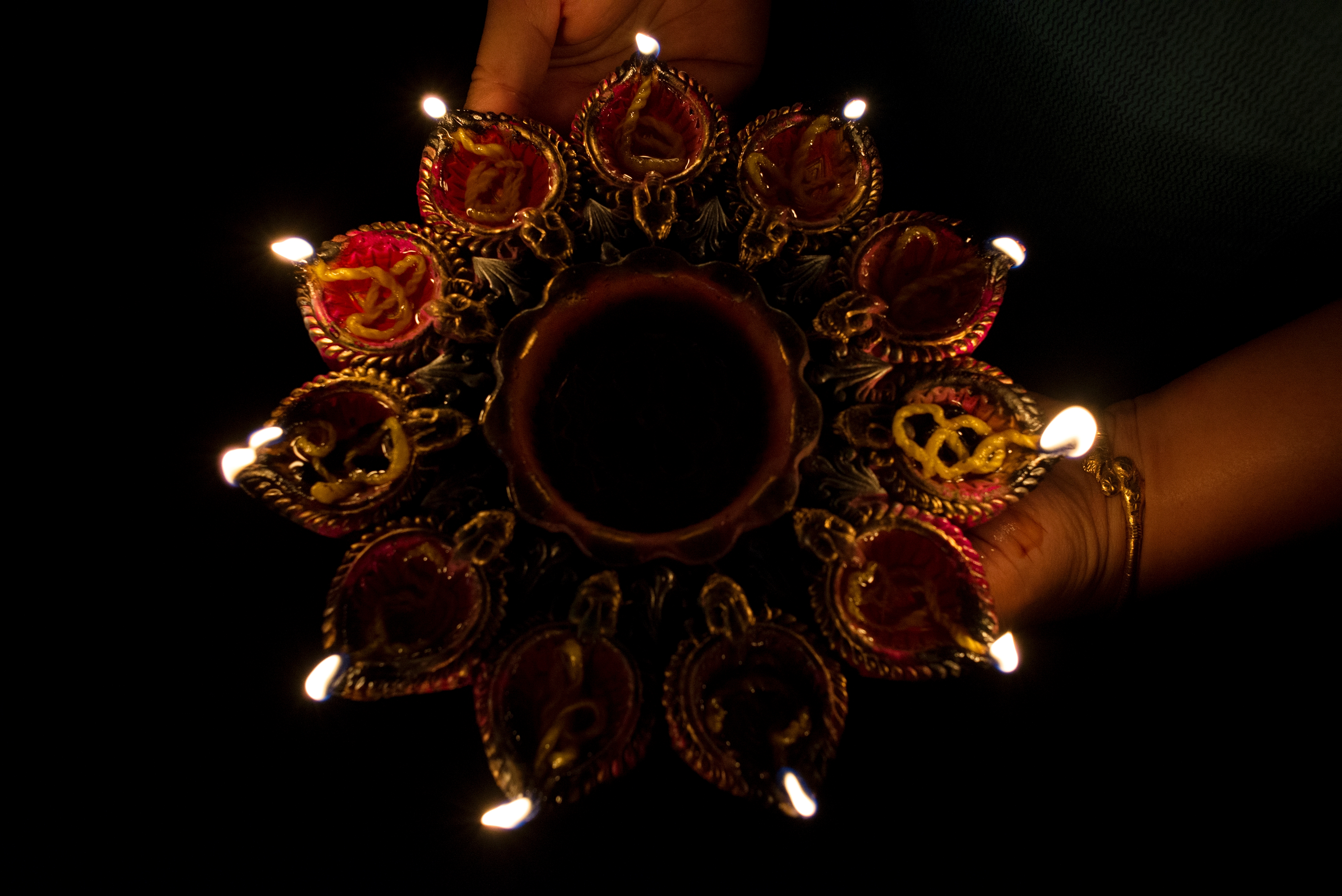 Decorate the Pooja room with candles and garlands to make it feel sacred and peaceful.